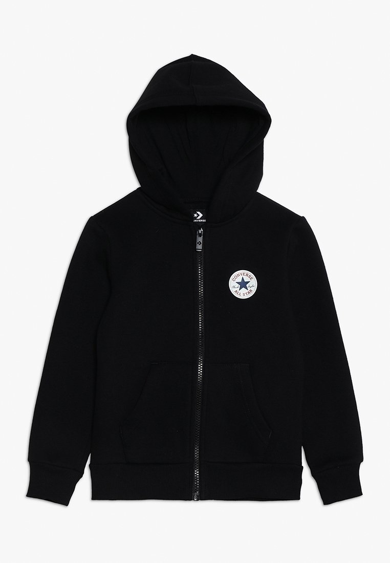 Converse CHUCK PATCH FULL ZIP HOODIE - Felpa con zip - black