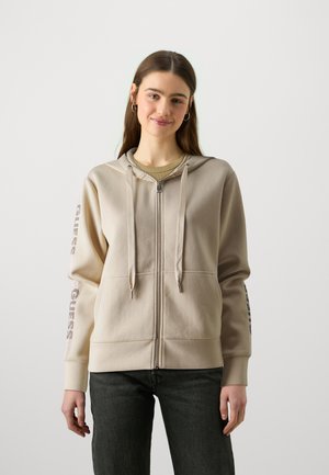 Guess HOOD STUDS LOGO - Sweatjakke - foamy taupe