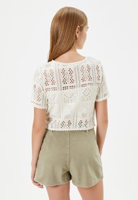 Koton AJOURE SHORT SLEEVE CREW NECK - T-shirts print - white