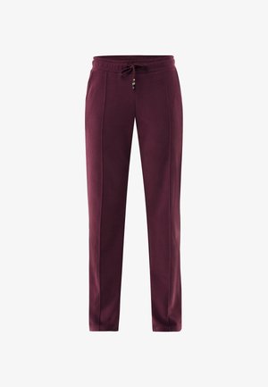 Pantalon de survêtement slim fit bordeaux avec poches latérales avant, une taille élastique et un cordon de serrage.