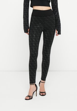 DEBBY FULL RHINESTONE - Leggings - jet black