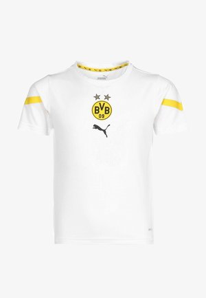 T-shirt print - puma white / cyber yellow