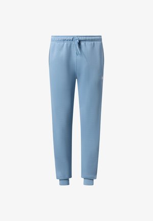 Hellblaue Sweatpants mit elastischem Bund, Kordelzug, Seitentaschen und gerippten Bündchen an den Knöcheln.