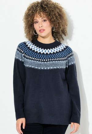 NORWEGER RUNDHALS, LANGARM, WEICHER - Strickpullover - ink blue
