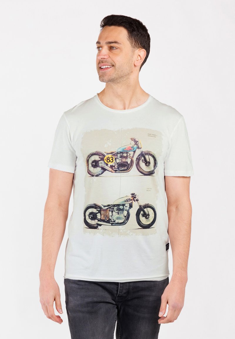 Key Largo MT BRAKE ROUND - Camiseta estampada - white