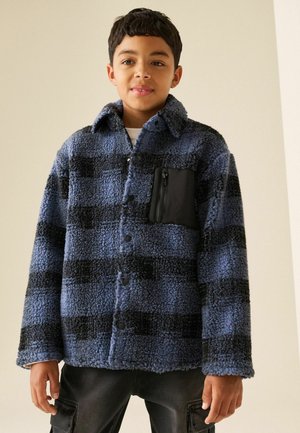 Next, BORG FLEECE SHACKET - Fleece jacket - blue check