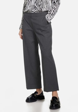 MIT BÜGELBRUCH - Trousers - grau melange
