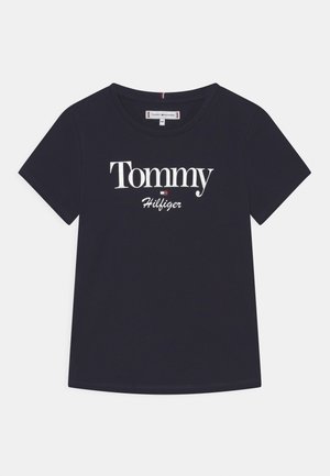 TOMMY GRAPHIC GLITTER TEE - Print T-shirt - desert sky