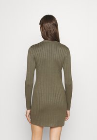 Abercrombie & Fitch BUTTON DEEP MINI - Vestido de malha - olive green