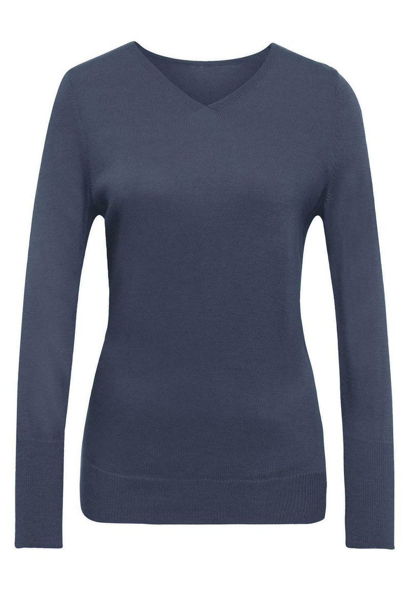 Damen Strickjacken | GOLDNER Strickpullover jeansblau/stone-blue denim - CM53829 Damen Strickjacken | GOLDNER Strickpullover jeansblau/stone-blue denim - CM53829