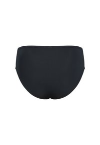Bas de bikini noir avec une finition mate lisse, présentant une taille basse et des bords sans couture, conçu pour le confort et une couverture minimaliste.