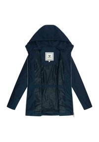 Jūras spēku kapuce ar rāvējslēdzēju priekšā, ar gludu virsmas materiālu un rakstainu oderi. Iekšpusē ir marķējums ar uzrakstu "ragwear".