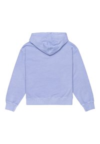 Felpa di colore viola chiaro con una grande tasca sul davanti, polsini e orlo a coste, e cappuccio regolabile con cordoncino. Tessuto morbido.