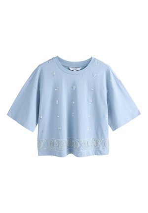 Next, REGULAR FIT - EMBELLISHED PAISLEY SHORT SLEEVE CREW NECK T-SHIRT . - Majica kratkih rukava s printom - blue