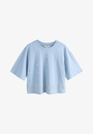 Next, REGULAR FIT - EMBELLISHED PAISLEY SHORT SLEEVE CREW NECK T-SHIRT . - Camiseta estampada - blue