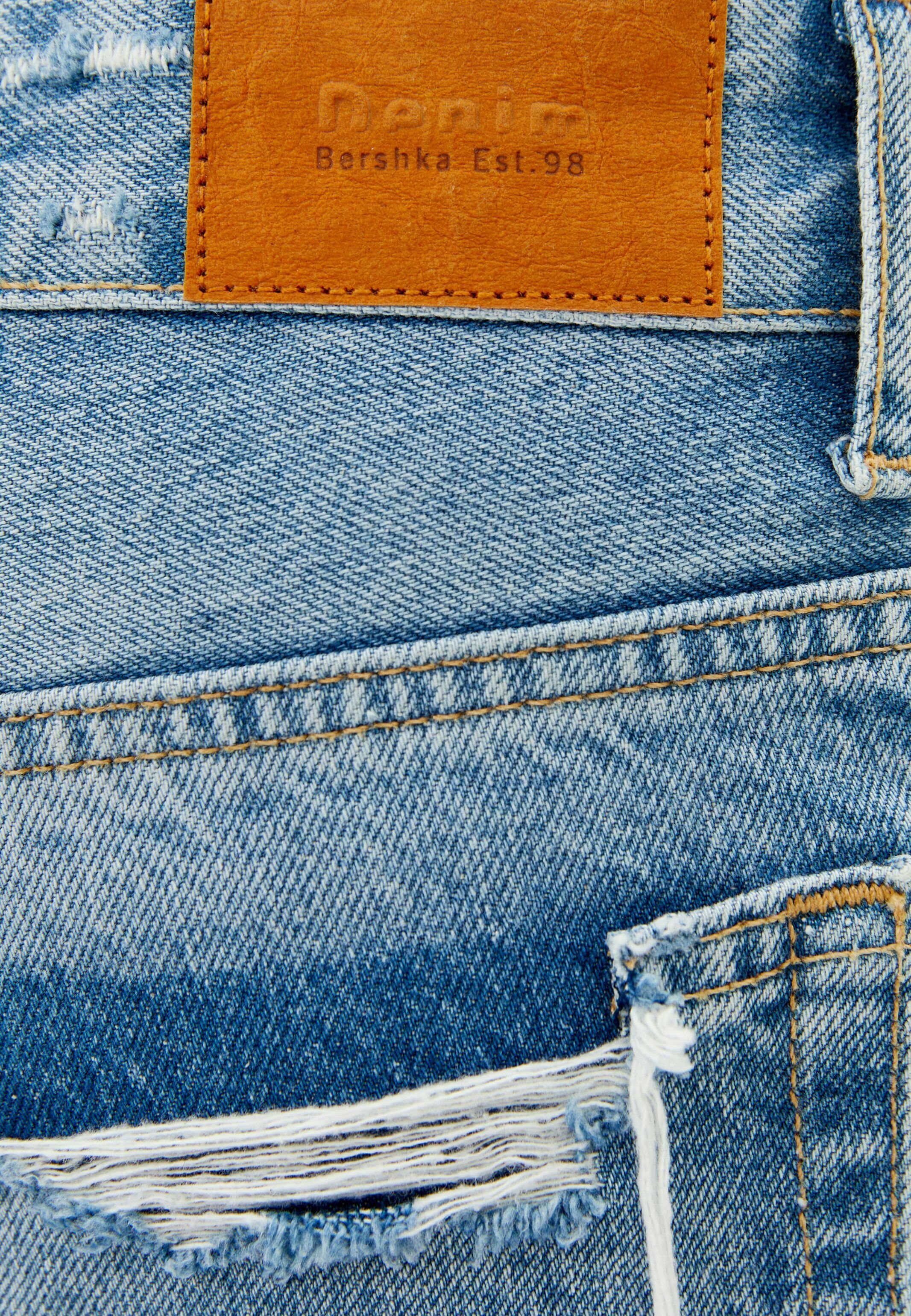 Bershka VINTAGE EFFECT - Jeans Straight Leg - light blue denim/light-blue  denim - Zalando.de