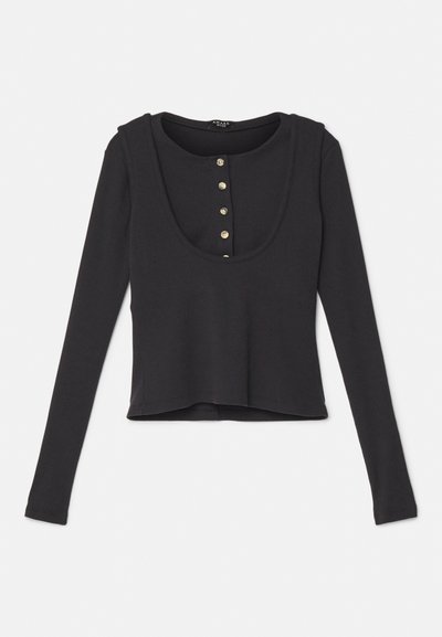 A.W.A.K.E. MODE DOUBLE EFFECT WITH HALF BUTTON CLOSURE - Μπλούζα με μακριά μανίκια - black