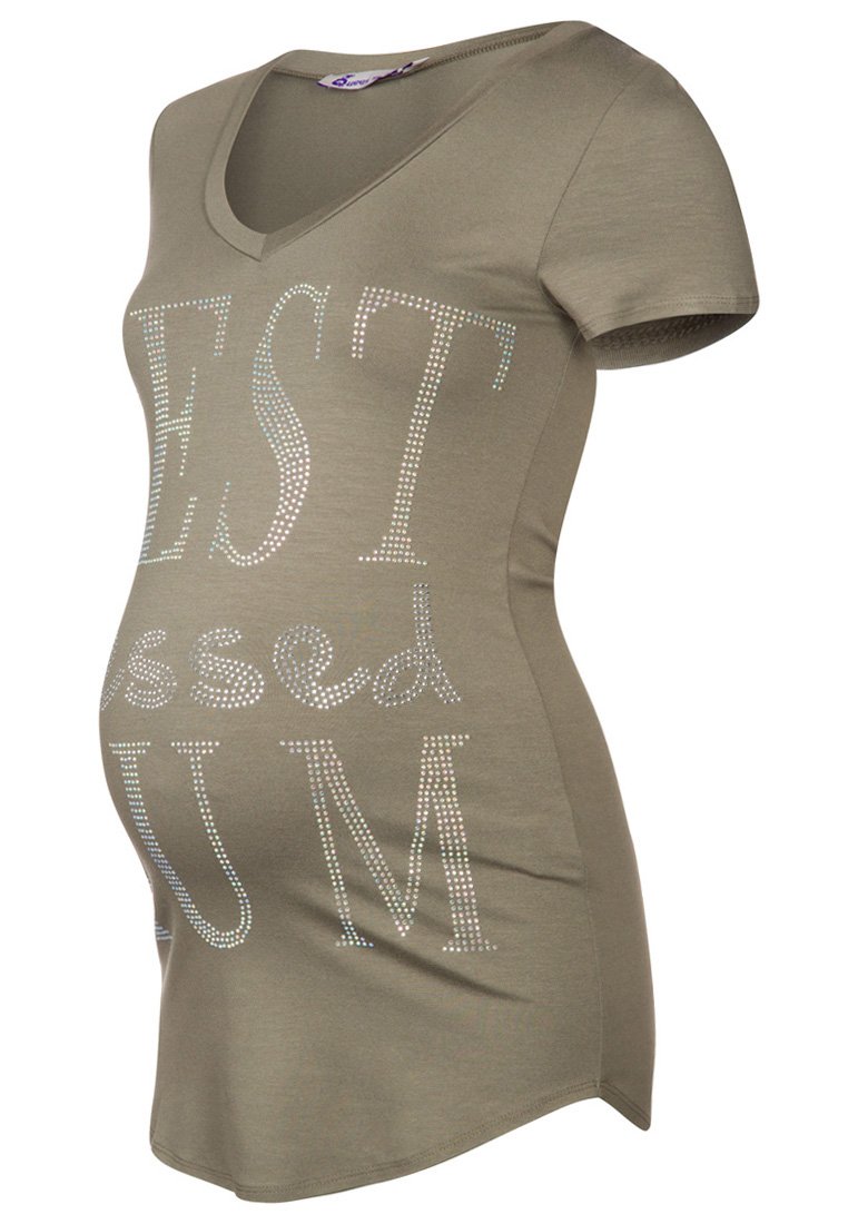 Queen Mum T-shirt basic olijfgroen Queen Mum T-shirt basic olijfgroen