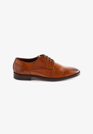 SIGNATURE LEATHER DERBY SHOES - Elegantna obuća s vezicama - tan brown