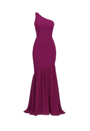 WAL G., KAIF ONE SHOULDER SHEER SKIRT MAXI DRESS - Maxikjoler - plum