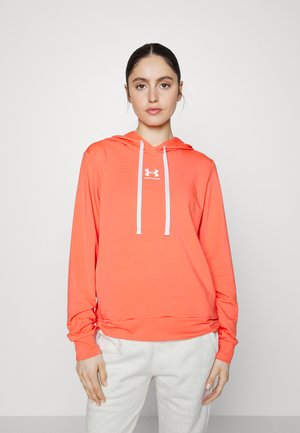 Under Armour RIVAL TERRY - Hoodie - vermillion/white