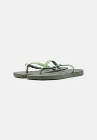 Havaianas SQUARE GLITTER - T-pántos szandálok - olive green