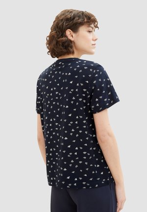 TOM TAILOR, 2ER-SET RUNDHALS KURZARM - Print T-shirt - dunkelblau