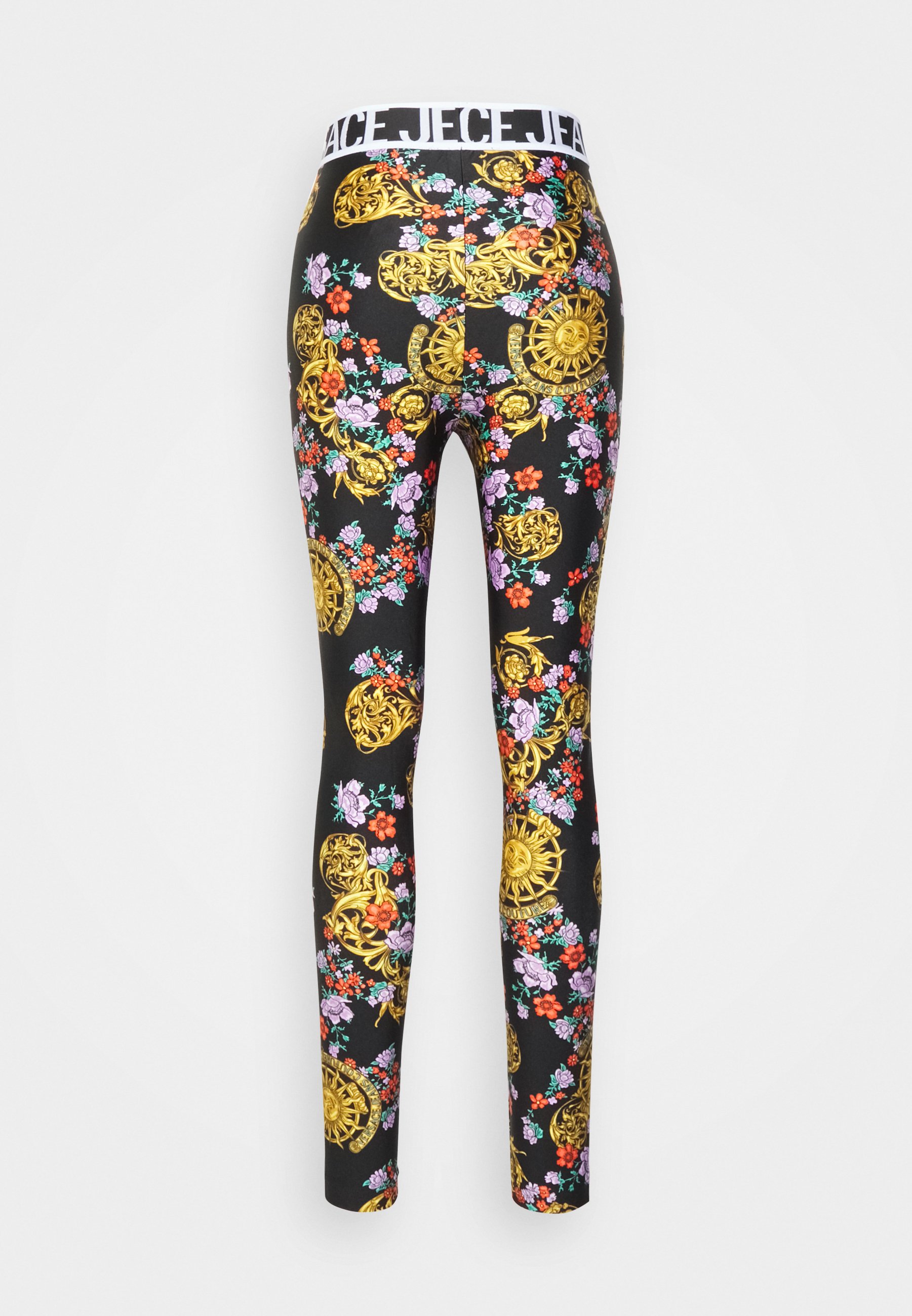 Versace Jeans Couture SUNFLOWER GARLAND - Leggings - black/nero - Zalando.it