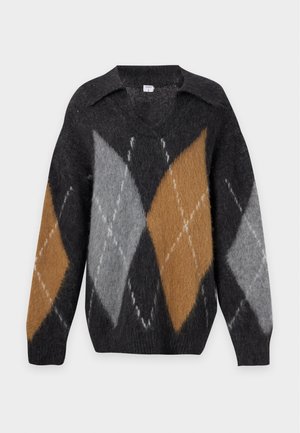Filippa K, CHECK SWEATER - Пуловер - grey melange