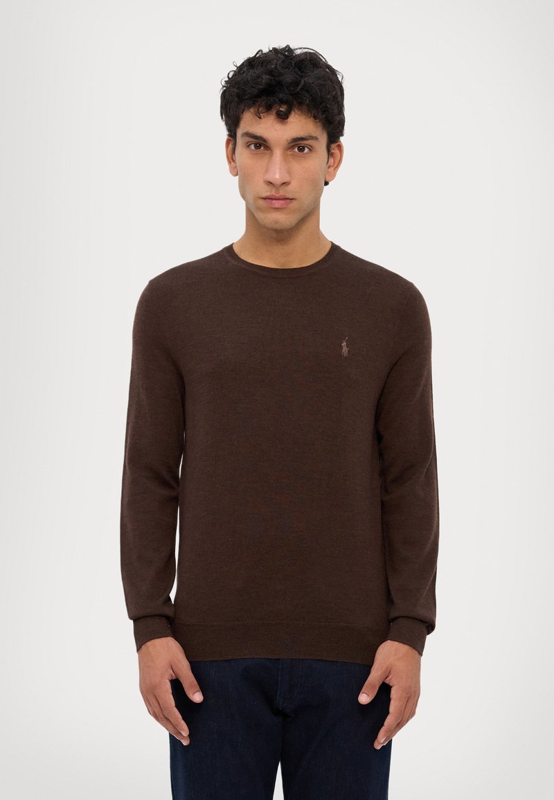 Polo Ralph Lauren SLIM FIT WASHABLE WOOL CREWNECK JUMPER  - Camisola - cacao brown heather