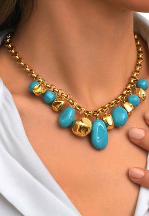 Satellite Paris, LOULOU - Collier - turquoise et or