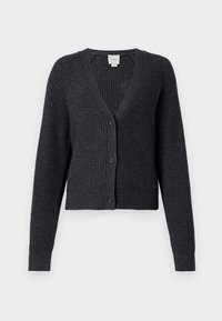 RIB RELAXED CARDI - Kardigán - black
