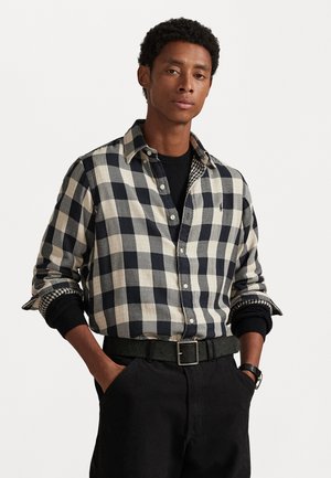 CUSTOM FIT PLAID DOUBLE-FACED SHIRT - Skjorter - 1932 cream/black