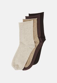 Lindex - SOCK ROLL EDGE 4PACK - Socks - beige Thumbnail Image 1