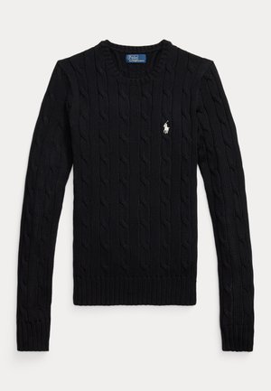 Polo Ralph Lauren, CABLE-KNIT COTTON CREWNECK SWEATER - Džemper - black