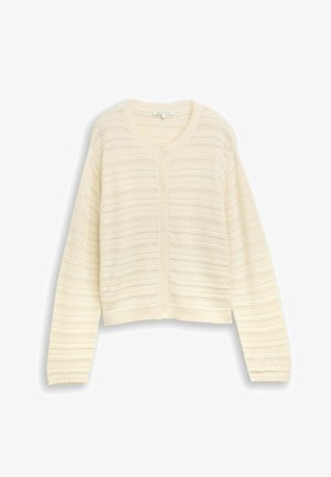 TOM TAILOR DENIM, TOM TAILOR DENIM PULLOVER & STRICKJACKEN CARDIGAN MIT LOCHMUSTER - Chaqueta de punto - dove white
