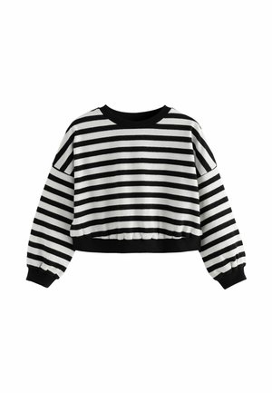 BOXY LONG SLEEVE - REGULAR FIT - Sweatshirt - black white stripe