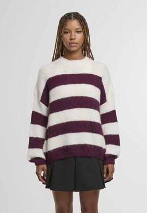 STRIPED  - Striktrøje - burgundy off white