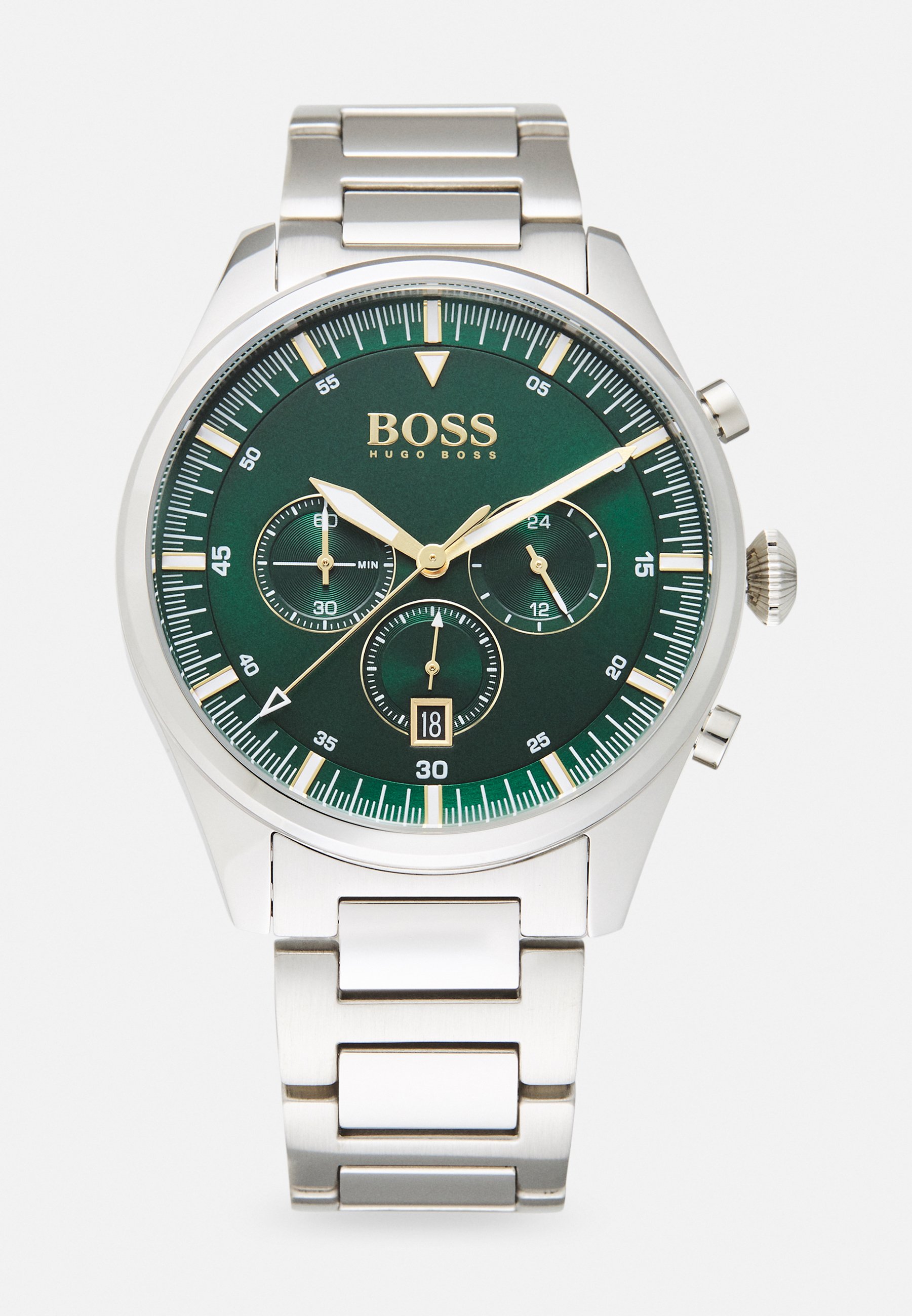 BOSS PIONEER - Chronograph watch - silver-coloured/green/silver