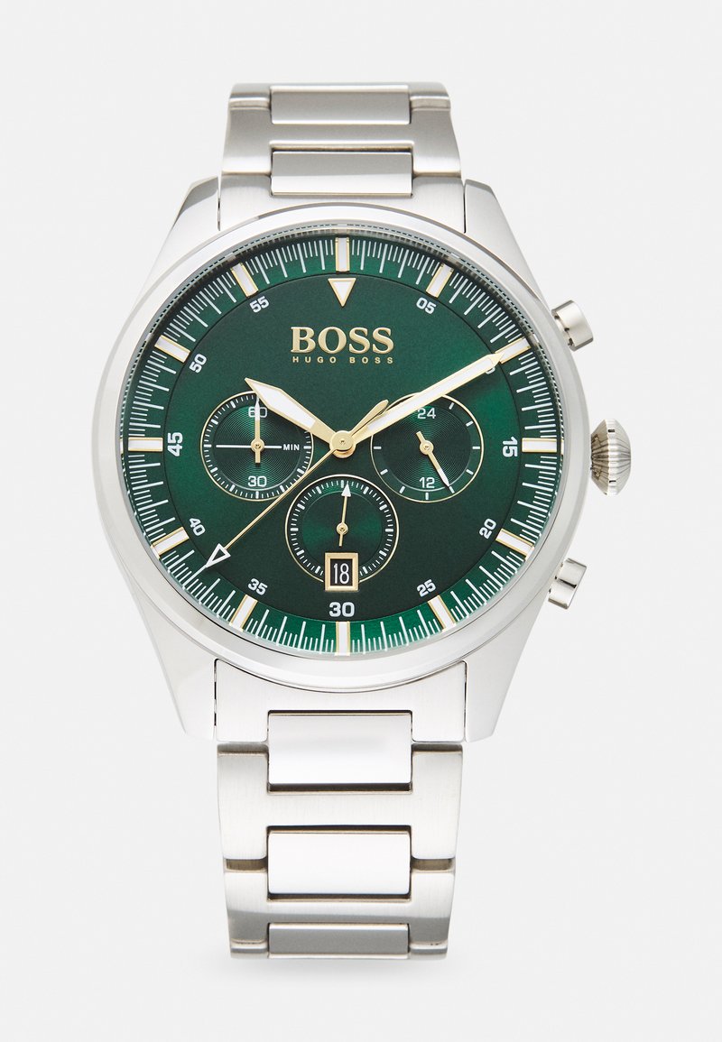 BOSS PIONEER - Chronograph watch - silver-coloured/green