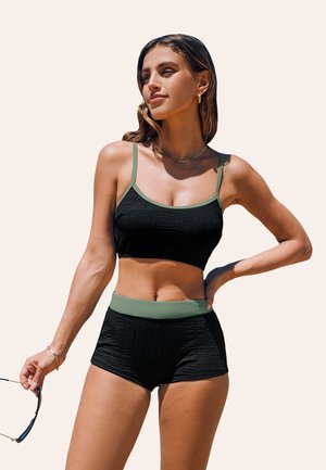 Cupshe HIGH WAISTED COLOR CLASHING SET - Bikini - black