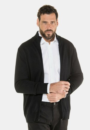 MIT STEHKRAGEN ZIPPER - Strickjacke - black