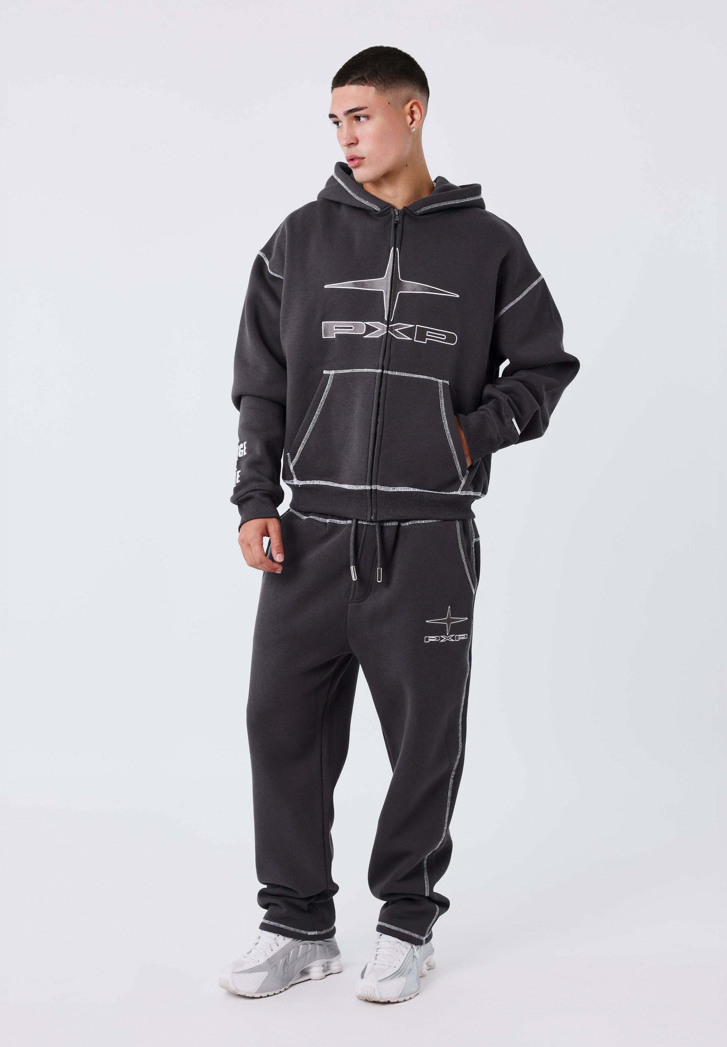 Project X Paris À CAPUCHE UK DRIP - Zip-up sweatshirt - gris/grey