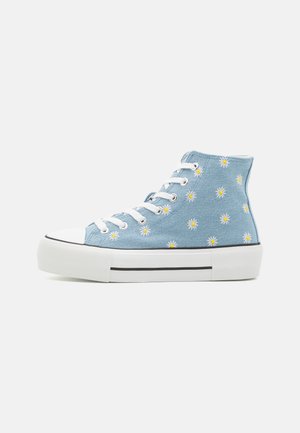 High-top trainers - bleached blue