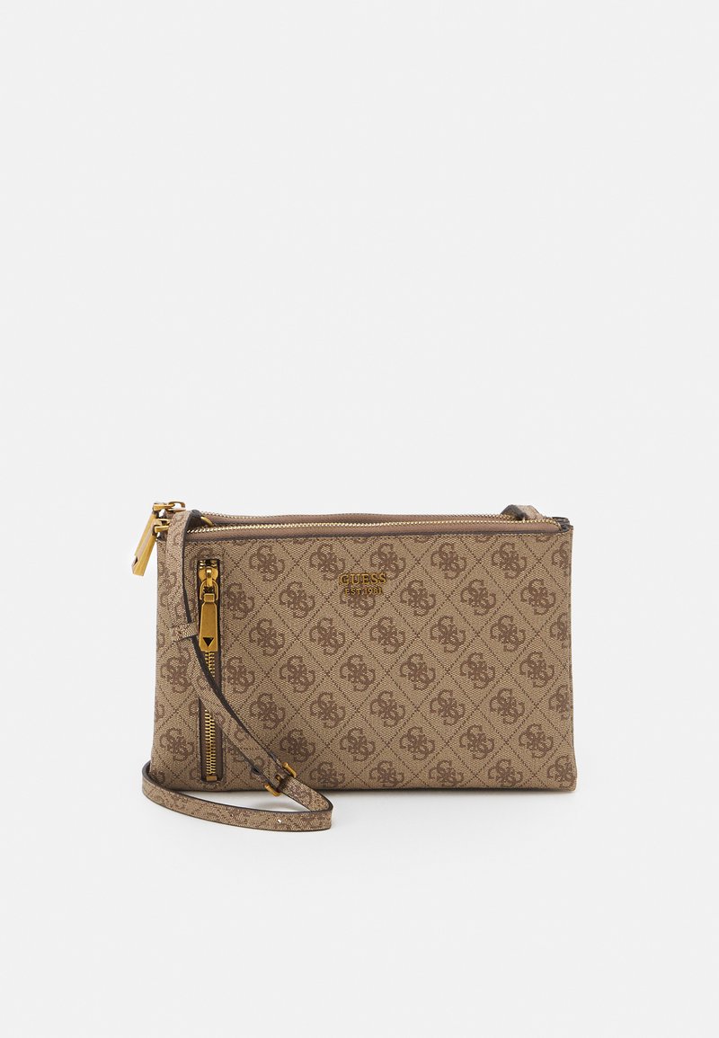 Guess NAYA DOUBLE ZIP CROSSBODY Across body bag latte/beige
