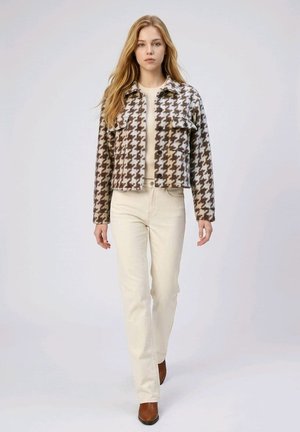 Outfitters Nation, CHAQUETA CORTA DE MUJER CON ESTAMPADO PATA DE GALLO - Chaqueta de entretiempo - beige