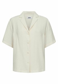Kortärmad, kragblus i off-white, med en strukturerad textil, femkn�äppt framknäppning och en avslappnad passform.