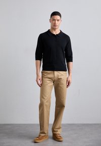 KNITID CASHMERE BLEND SHORT SLEEVE POLO - Maglione - blacklead