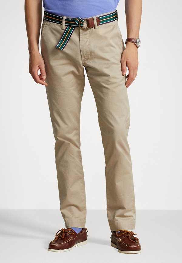 WASHED STRETCH SLIM FIT CHINO TROUSER - Chinos - khaki tan