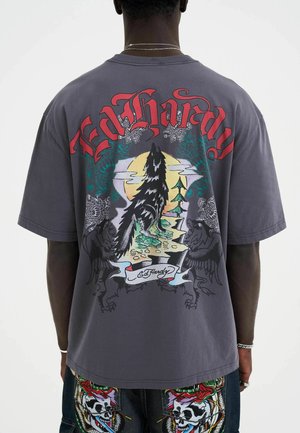Ed Hardy Print T-shirt - charcoal